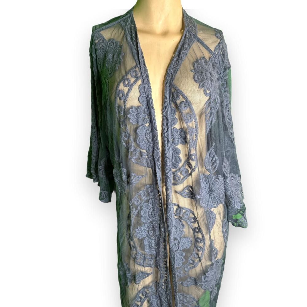 Women's Blue Cover-ups Kimono